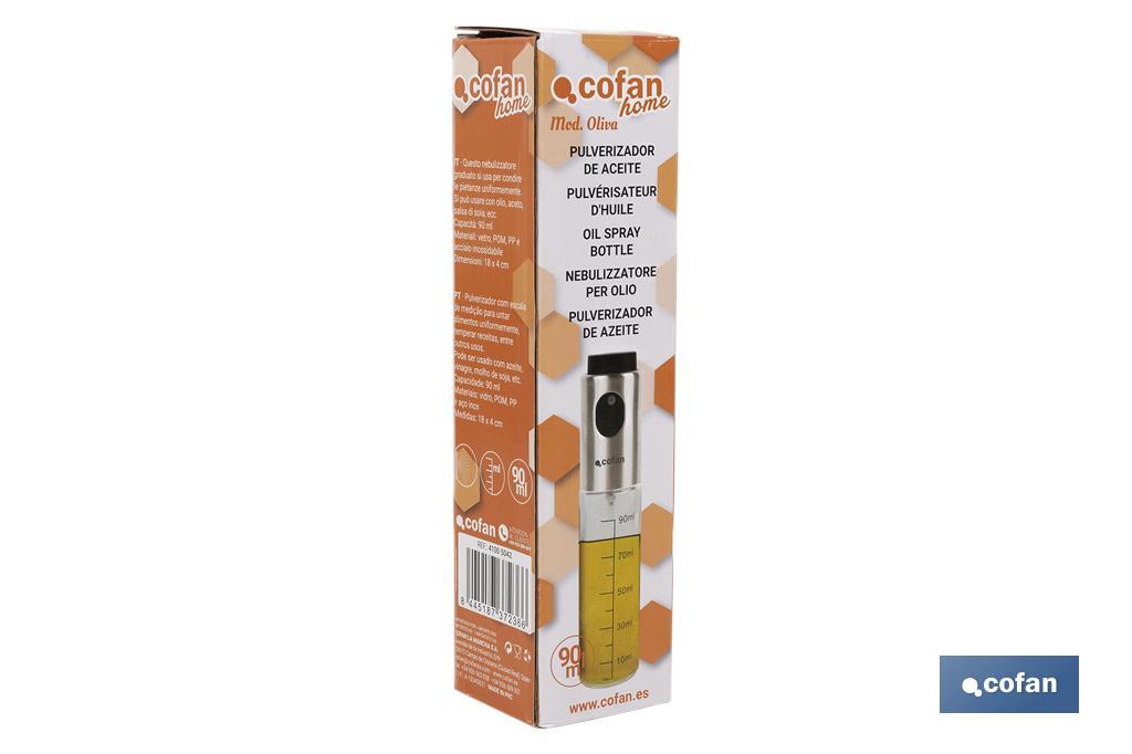 Pulverizador de Aceite | Spray multiusos | Dosificador con Capacidad de 90 ml - Cofan