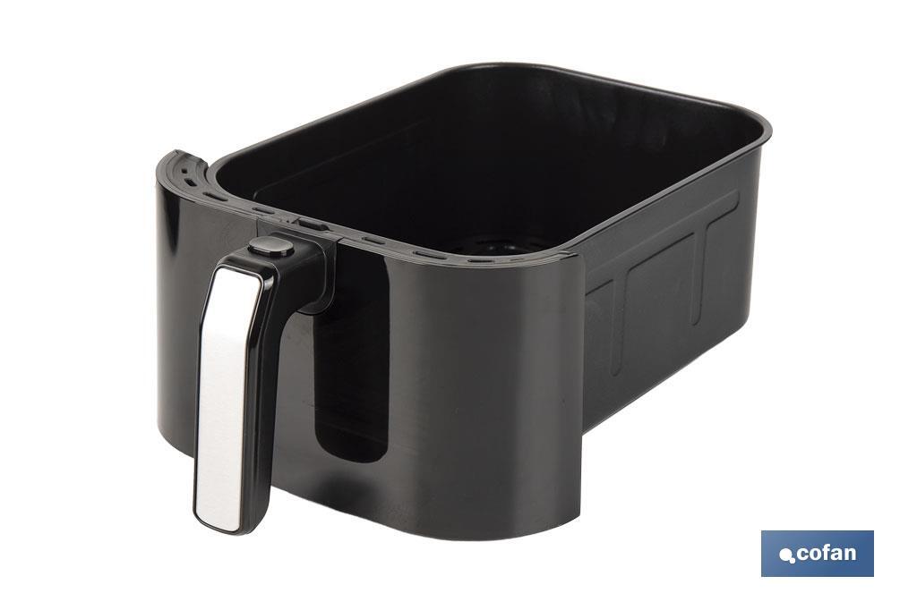 Freidora de Aire Digital de 5 Litros | Ventana de visualización con luz + pantalla táctil en color + rejilla para tostar pan | Bajo Consumo 1500W | 8 Programas - Cofan