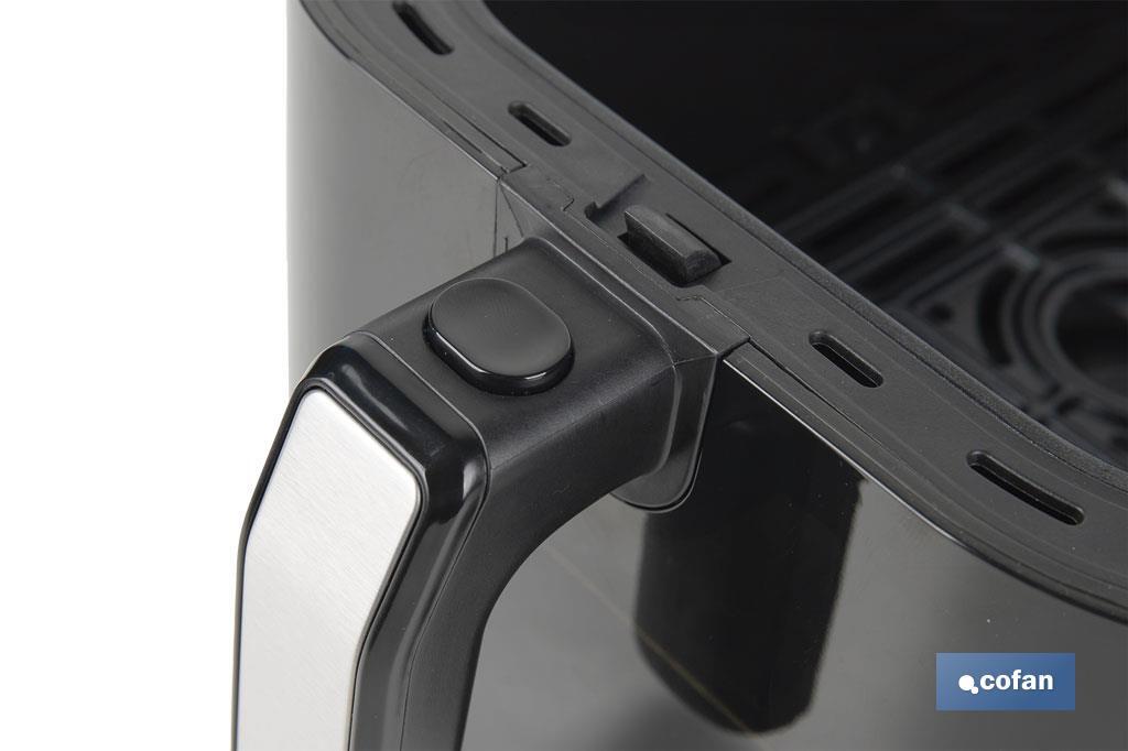 Freidora de Aire Digital de 5 Litros | Ventana de visualización con luz + pantalla táctil en color + rejilla para tostar pan | Bajo Consumo 1500W | 8 Programas - Cofan