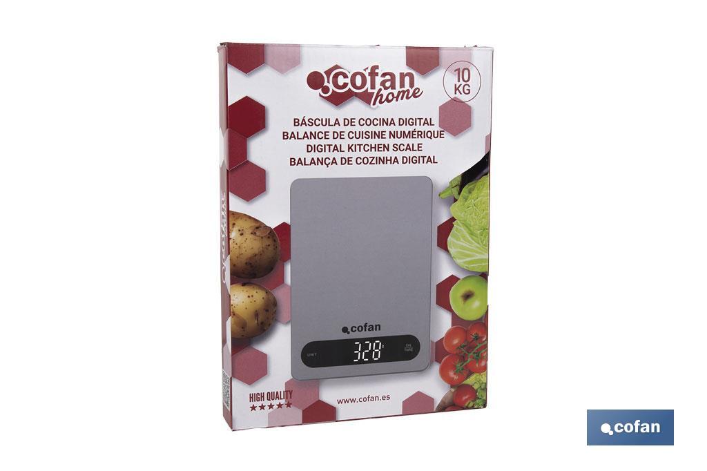 Balance de cuisine numérique disponible en 3 couleurs | Écran LED | 4 capteurs de haute précision - Cofan