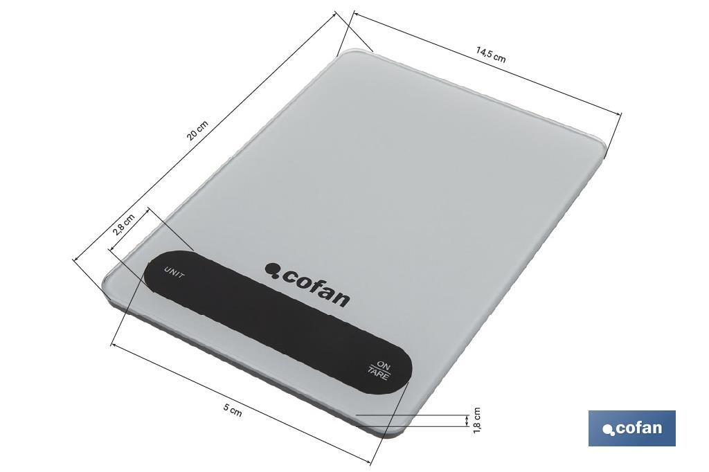 Balance de cuisine numérique disponible en 3 couleurs | Écran LED | 4 capteurs de haute précision - Cofan
