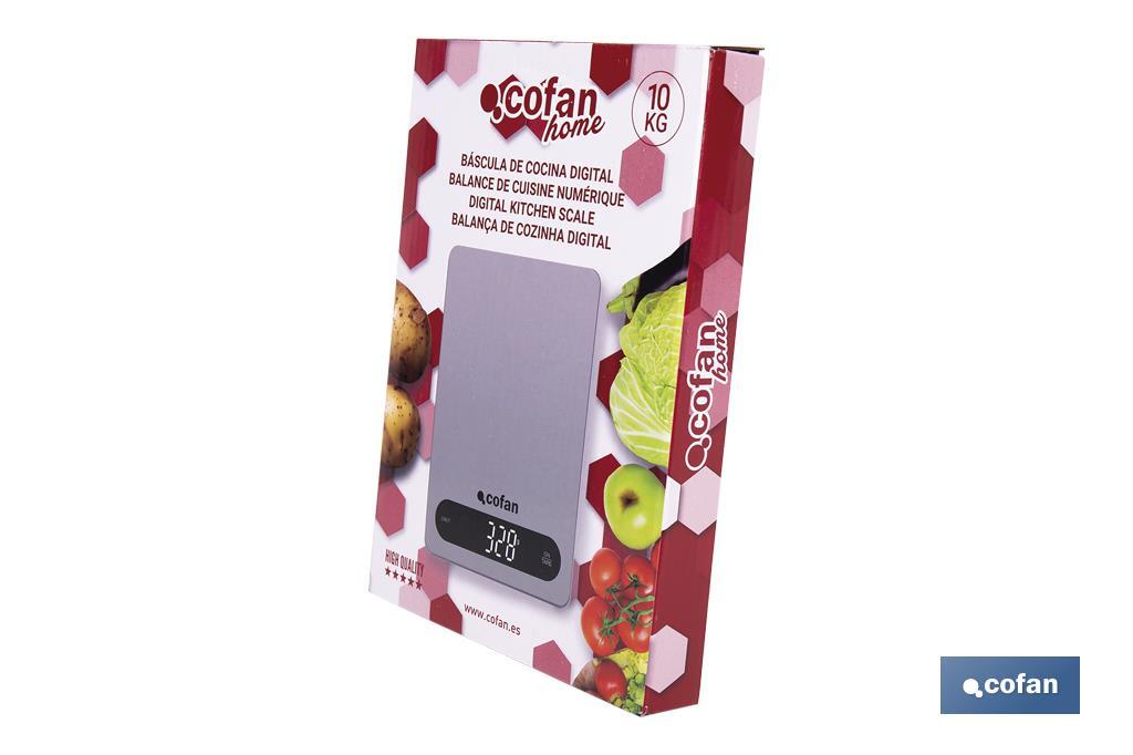 Balance de cuisine numérique disponible en 3 couleurs | Écran LED | 4 capteurs de haute précision - Cofan