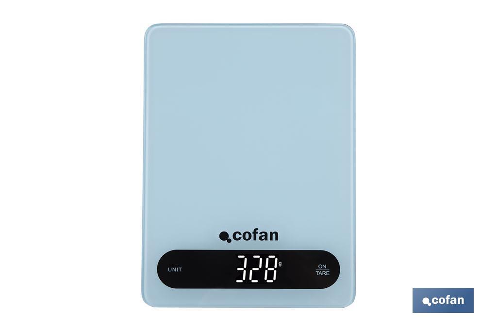 Balance de cuisine numérique disponible en 3 couleurs | Écran LED | 4 capteurs de haute précision - Cofan