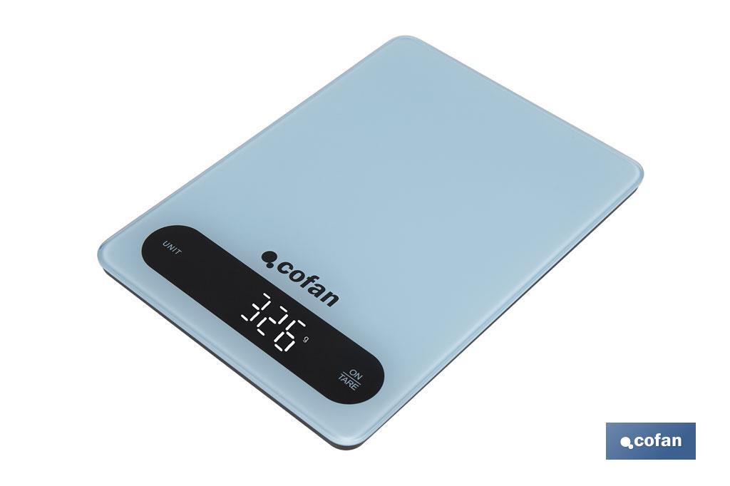 Balance de cuisine numérique disponible en 3 couleurs | Écran LED | 4 capteurs de haute précision - Cofan