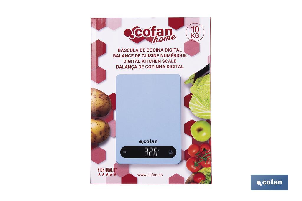 Balance de cuisine numérique disponible en 3 couleurs | Écran LED | 4 capteurs de haute précision - Cofan