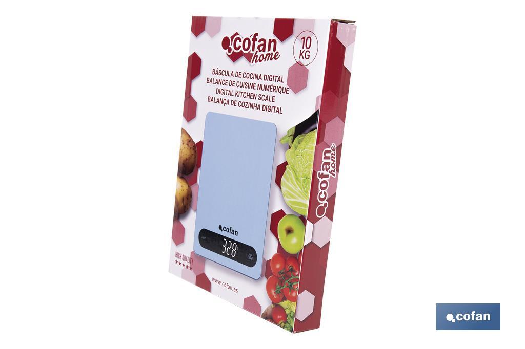 Balance de cuisine numérique disponible en 3 couleurs | Écran LED | 4 capteurs de haute précision - Cofan