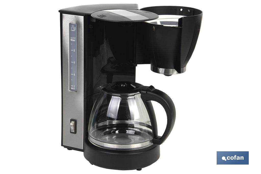 Electric drip coffee maker | Margot Model | Power: 870W | 10-Cup capacity | 1.25l Capacity | Svelte & Classy Design - Cofan