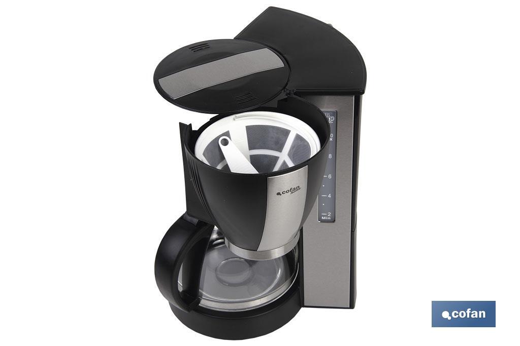 Electric drip coffee maker | Margot Model | Power: 870W | 10-Cup capacity | 1.25l Capacity | Svelte & Classy Design - Cofan