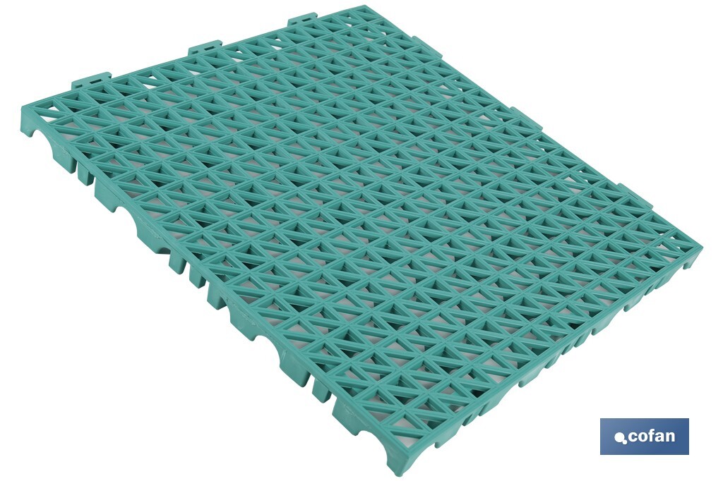 Loseta Alveolada | Set de 4 Unidades | 4 colores diferentes | Material PVC | Medidas 33 x 33 x 2 cm - Cofan