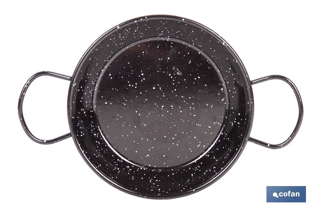 Enamelled steel paella pan | Different sizes | Traditional paella pan | Paella pan with 2 handles | Different diameters - Cofan