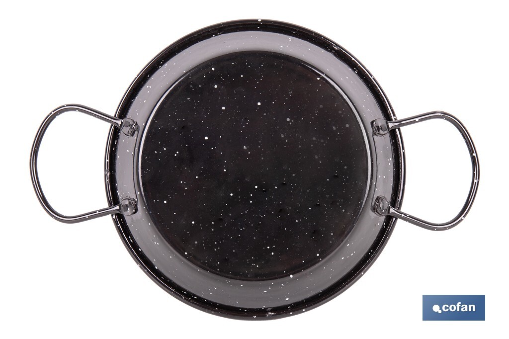 Enamelled steel paella pan | Different sizes | Traditional paella pan | Paella pan with 2 handles | Different diameters - Cofan