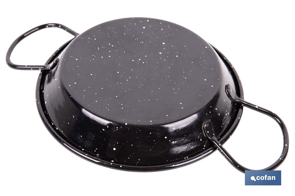 Enamelled steel paella pan | Different sizes | Traditional paella pan | Paella pan with 2 handles | Different diameters - Cofan