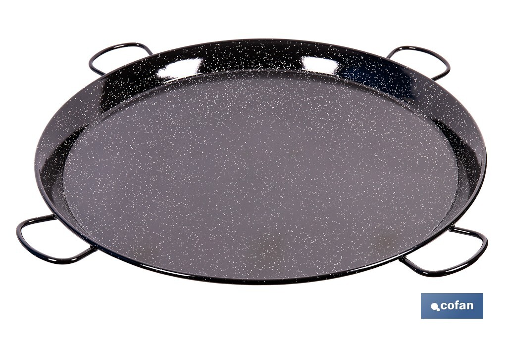 Poêle à paella en acier émaillé | Format traditionnel | Poêle à Paella avec 4 poignées
 - Cofan