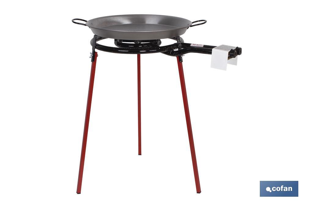 Set of paella pan + burner + stand | Polished steel paella pan included | Complete pack - Cofan