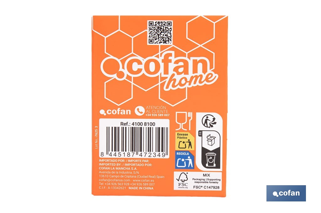 Azucarero o salero de vidrio 380 ml con tapa | Cucharilla incluida | Adecuada para azúcar, sal, café, especias - Cofan