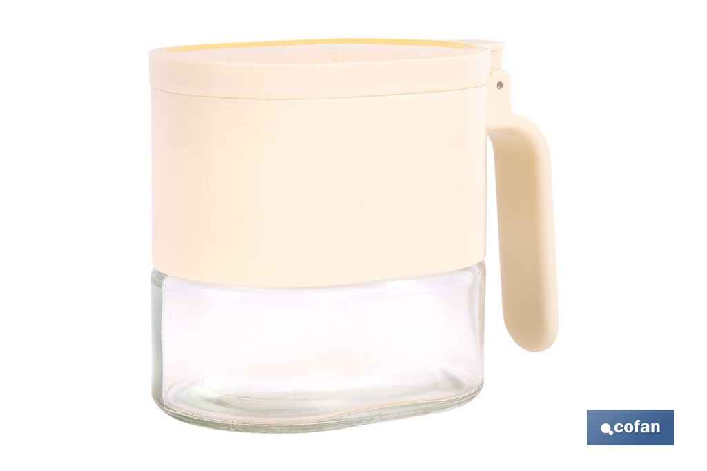 Azucarero o salero de vidrio 380 ml con tapa | Cucharilla incluida | Adecuada para azúcar, sal, café, especias - Cofan