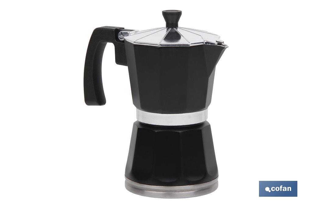 Cafetera para inducción en color Negro | Fabricada en Aluminio - Cofan