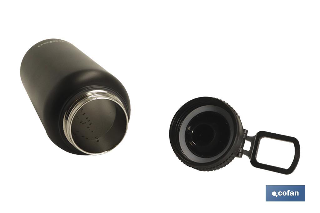 Garrafa desportiva extreme | Cor preto | Capacidade: 550 ml ou 950 ml - Cofan