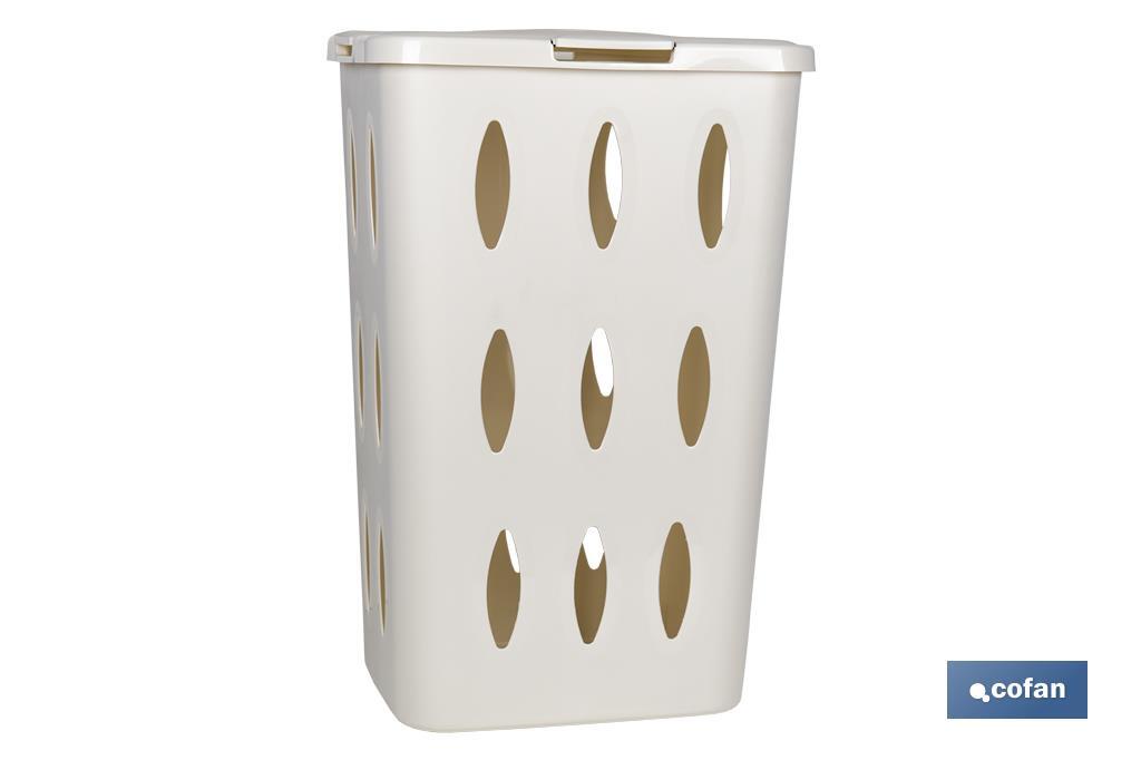 White/Brown Laundry Hamper Basket - Cofan