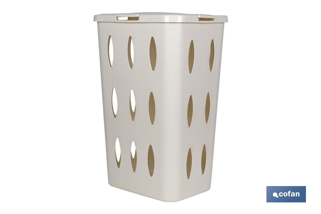 White/Brown Laundry Hamper Basket - Cofan