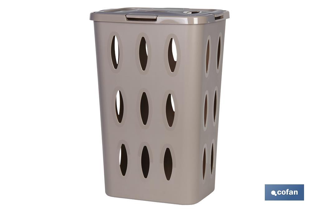 White/Brown Laundry Hamper Basket - Cofan