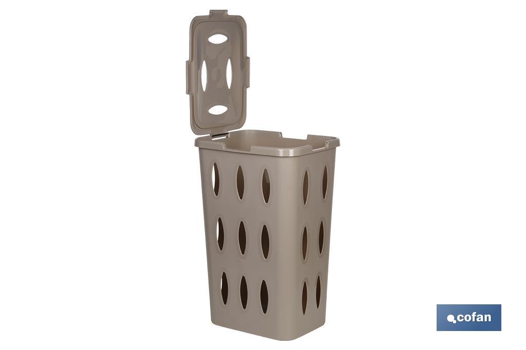 White/Brown Laundry Hamper Basket - Cofan