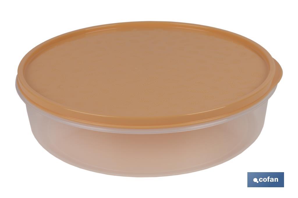 Round lunch box for potato omelette | Available in three colours | Size: 24.5 x 6.5cm - Cofan