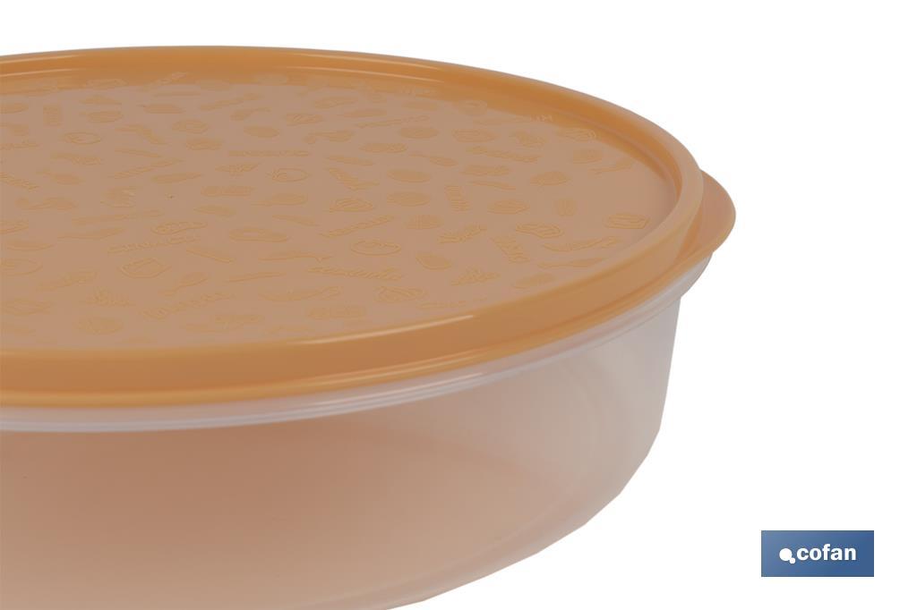 Round lunch box for potato omelette | Available in three colours | Size: 24.5 x 6.5cm - Cofan