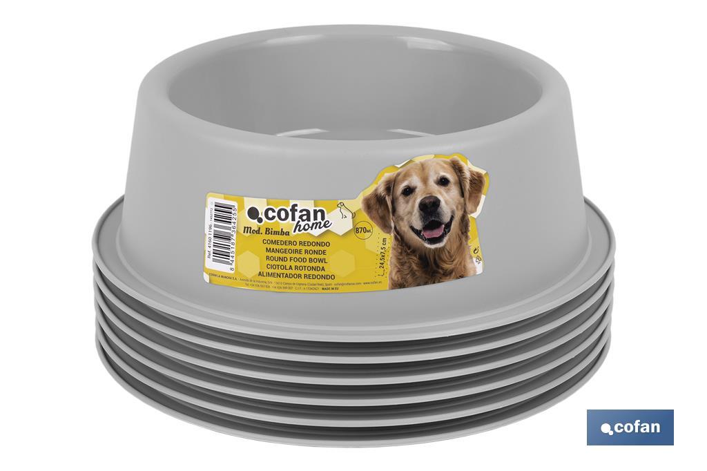 Round food bowl for pets | Available in 2 colours | Size: 24.5 x 7.5cm - Cofan