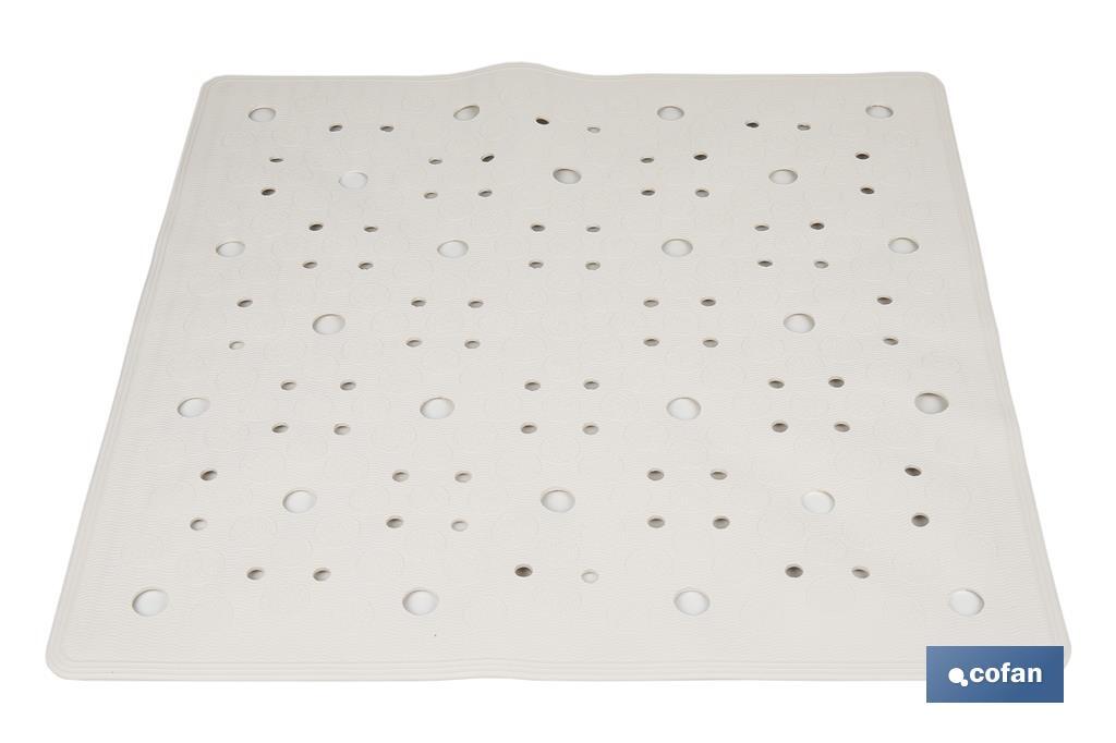 Square shower mat | Suitable for shower tray or bathtub | Non-slip mat | Available in various colours | Size: 53 x 53cm - Cofan