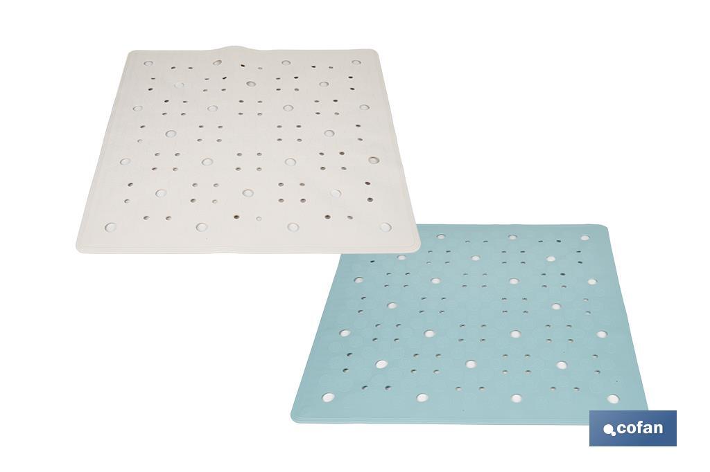 Tapis de bain carré | Idéal pour baignoire ou douche | Surface antidérapante | Différentes couleurs | Dimensions : 53 x 53 cm - Cofan