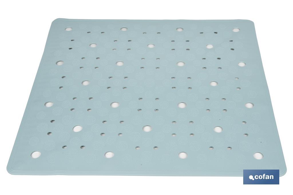 Tapis de bain carré | Idéal pour baignoire ou douche | Surface antidérapante | Différentes couleurs | Dimensions : 53 x 53 cm - Cofan