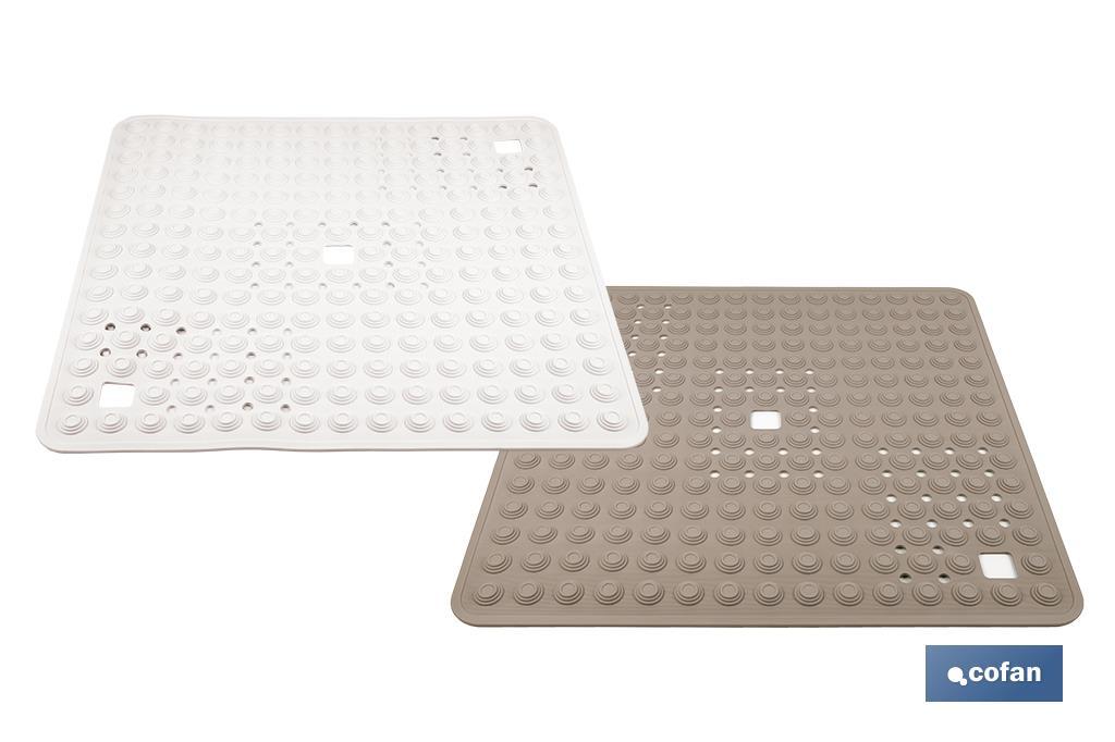 Square shower mat | Suitable for shower tray or bathtub | Non-slip mat | Available in various colours | Size: 60 x 60cm - Cofan