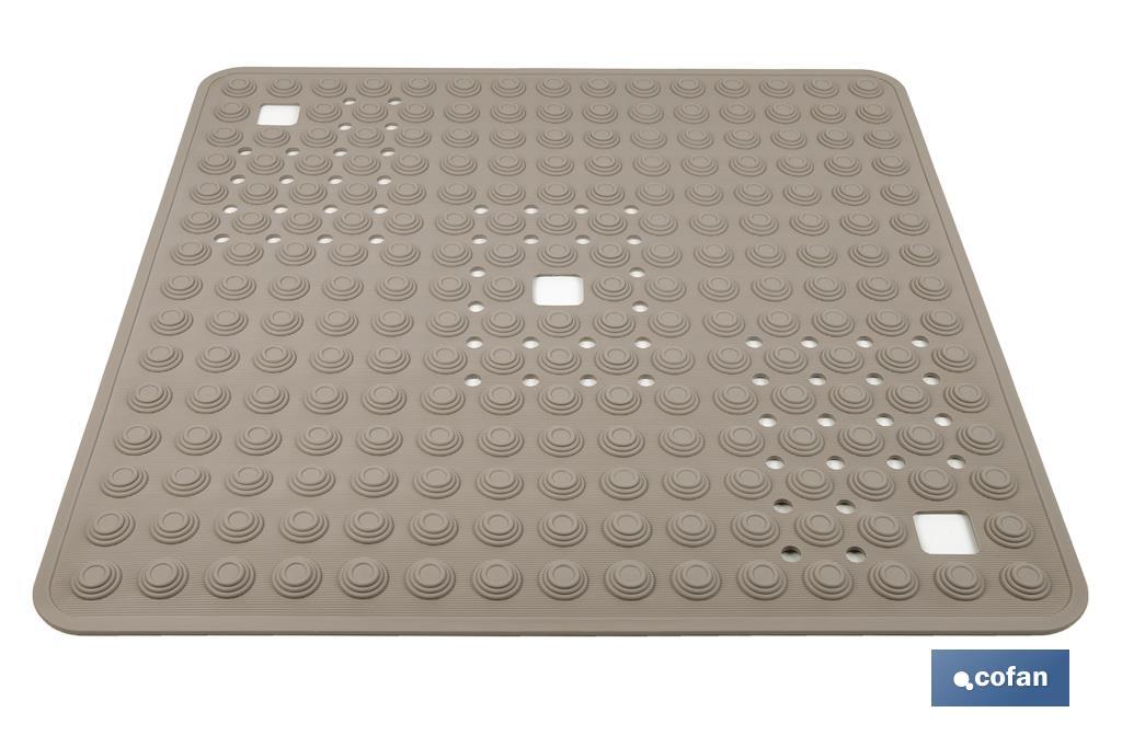 Square shower mat | Suitable for shower tray or bathtub | Non-slip mat | Available in various colours | Size: 60 x 60cm - Cofan