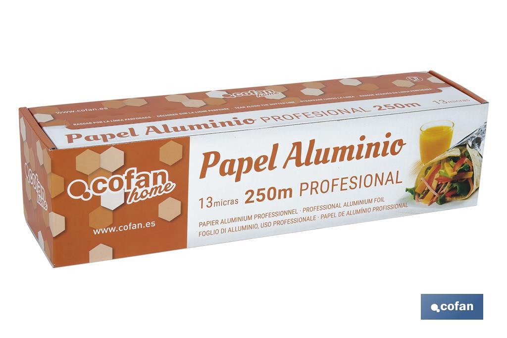 Papier d'aluminium à usage professionnel | Étui avec scie à découper | Spécial pour utiliser en cuisine - Cofan