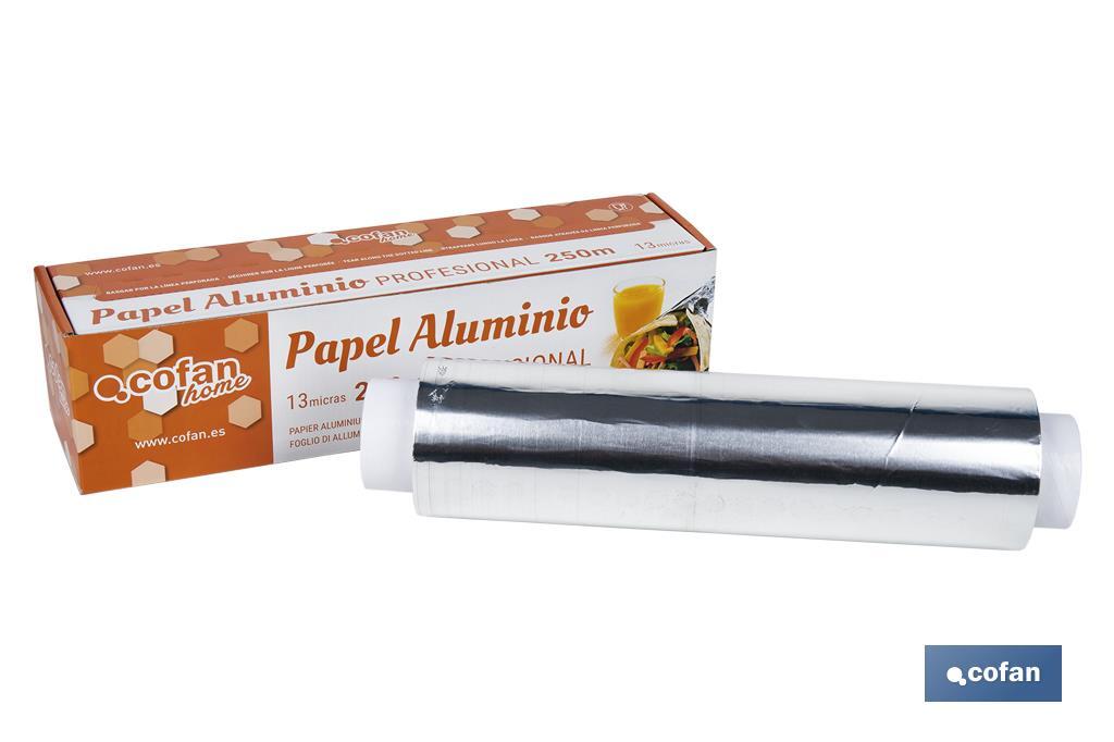 Aluminium foil roll for professional use | Box with cutting edge | Kitchen purposes - Cofan