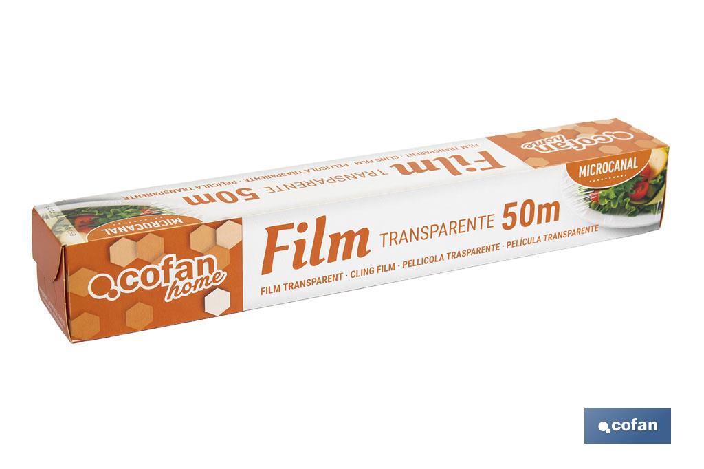 Film transparent à usage domestique | Étui avec scie à découper | Spécial pour utiliser en cuisine - Cofan