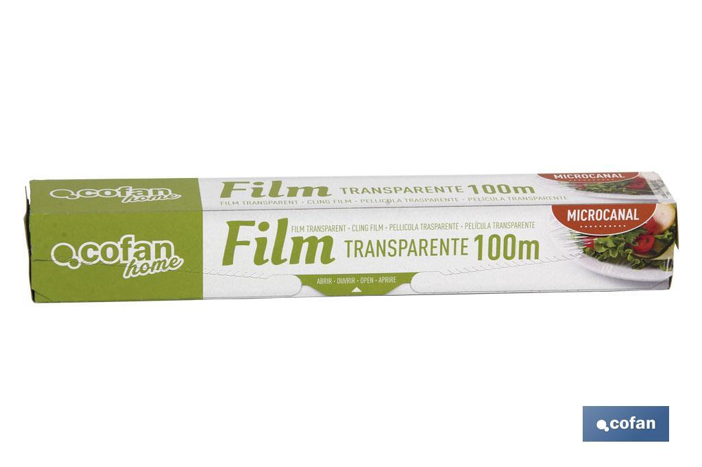 Film transparent à usage domestique | Étui avec scie à découper | Spécial pour utiliser en cuisine - Cofan