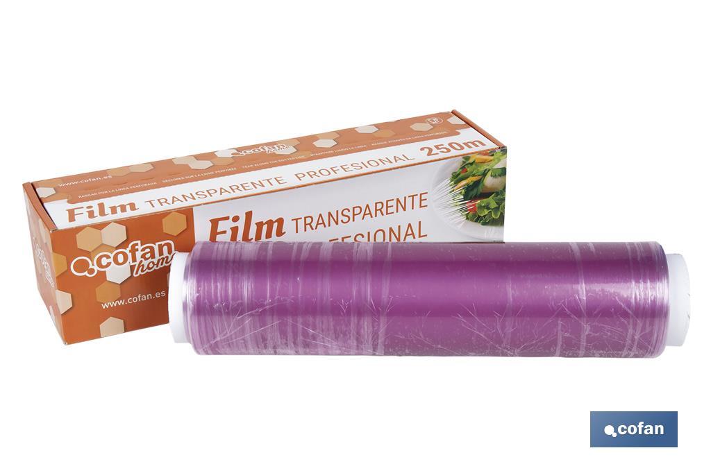 Film transparent à usage professionnel | Étui avec scie à découper | Spécial pour utiliser en cuisine - Cofan