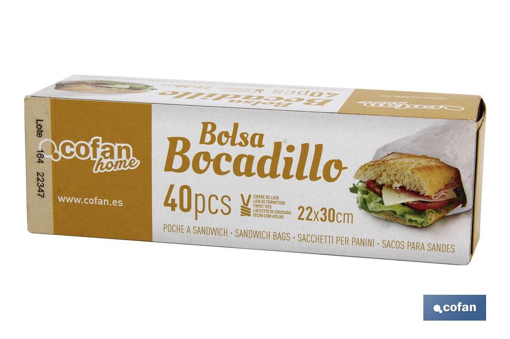 Bolsas para Sandes/ Sándwiches | Medida 22 x 30 | Caixa de 40 Unidades - Cofan