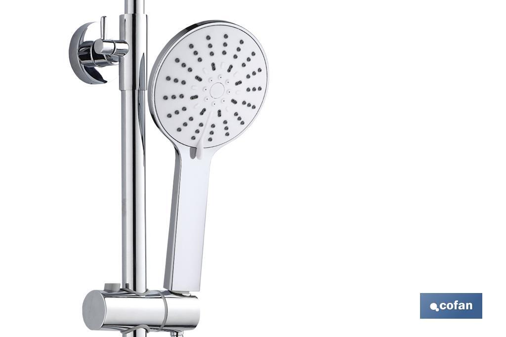 Round shower column | Thermostatic mixer tap with 5 spray modes - Cofan