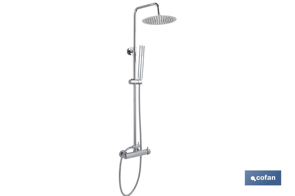 Chrome-plated shower column with mixer tap | With water-saving filter  - Cofan