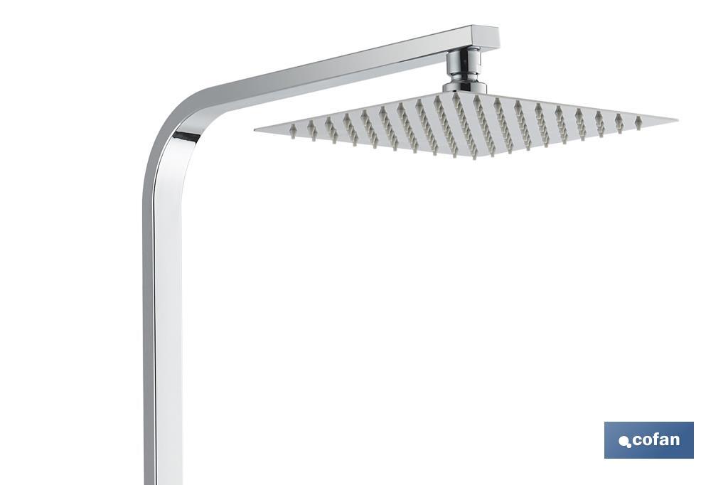 Coluna de duche termostática com design do cabeçal quadrado | Ajustável em altura - Cofan