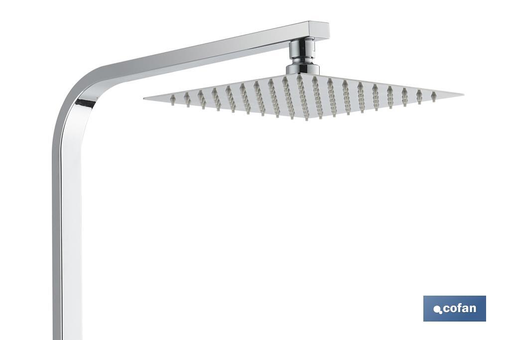 Colonne de douche avec robinet mitigeur | Conception du pommeau carrée | Réglable en hauteur - Cofan