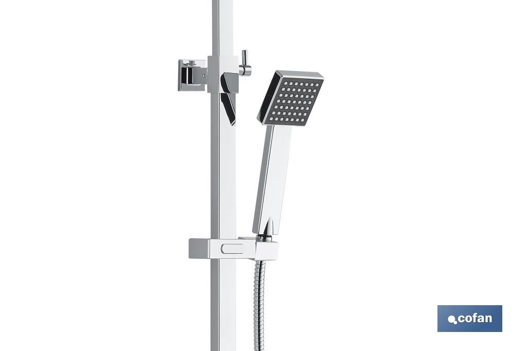 Colonne de douche avec robinet mitigeur | Conception du pommeau carrée | Réglable en hauteur - Cofan