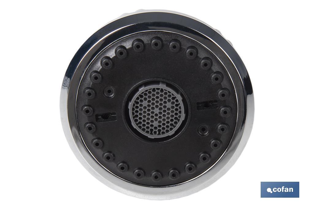 Aerador de torneira com 4 modos | Adequado para torneiras de cozinha | Métrica 22 | Medidas: 5,8 x 8 cm - Cofan