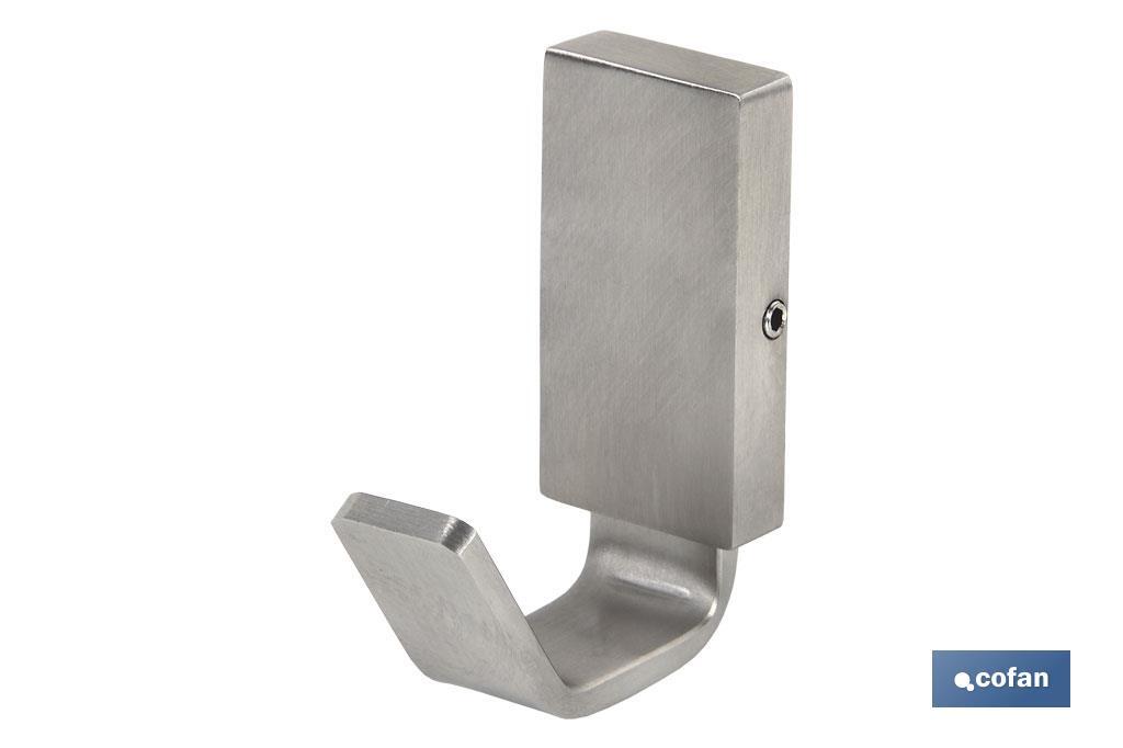 Cabide de WC | Modelo Madeira | Em Aço Inox 304 Satinado | Medida 8 x 7 x 7 cm - Cofan