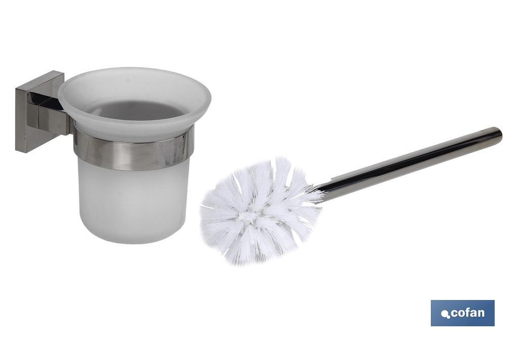 Round toilet brush holder | Madeira Model | 304 stainless steel | Polished finish - Cofan