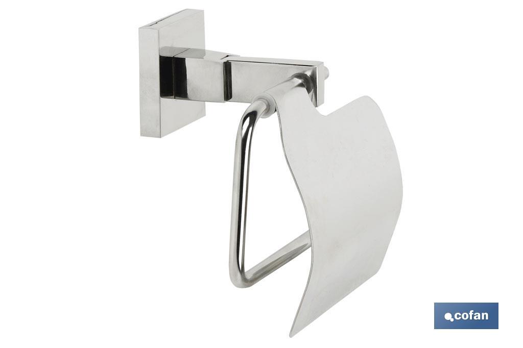 Porta Rolos para papel Higiénico | Modelo Marvão | Em Aço Inox 304 Brilhante | Medida 15,4 x 14,4 x 7,5 cm - Cofan