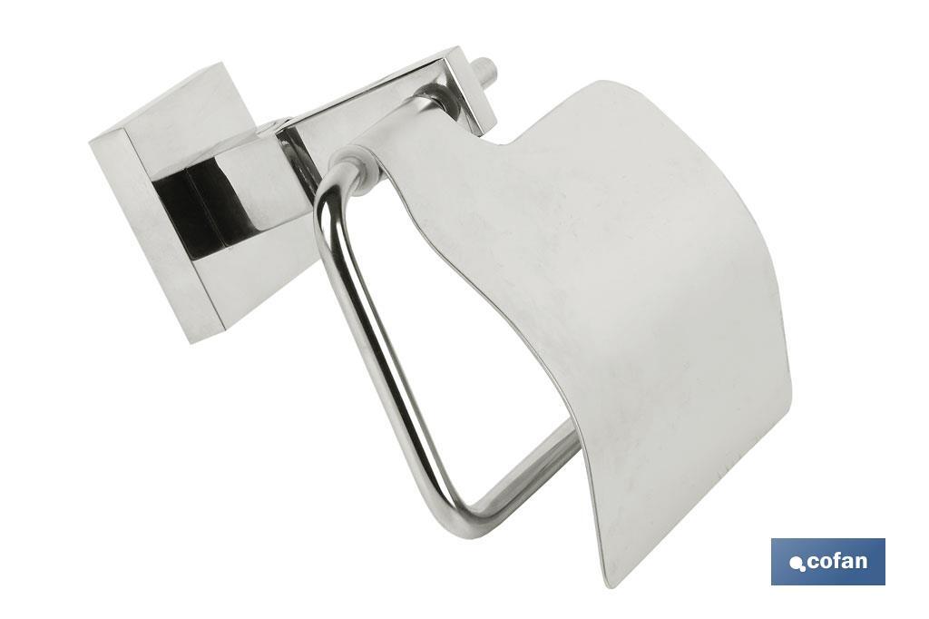 Porta Rolos para papel Higiénico | Modelo Marvão | Em Aço Inox 304 Brilhante | Medida 15,4 x 14,4 x 7,5 cm - Cofan